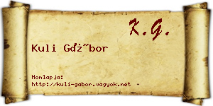 Kuli Gábor névjegykártya
