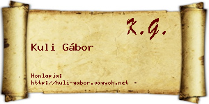 Kuli Gábor névjegykártya