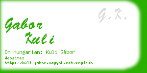 gabor kuli business card